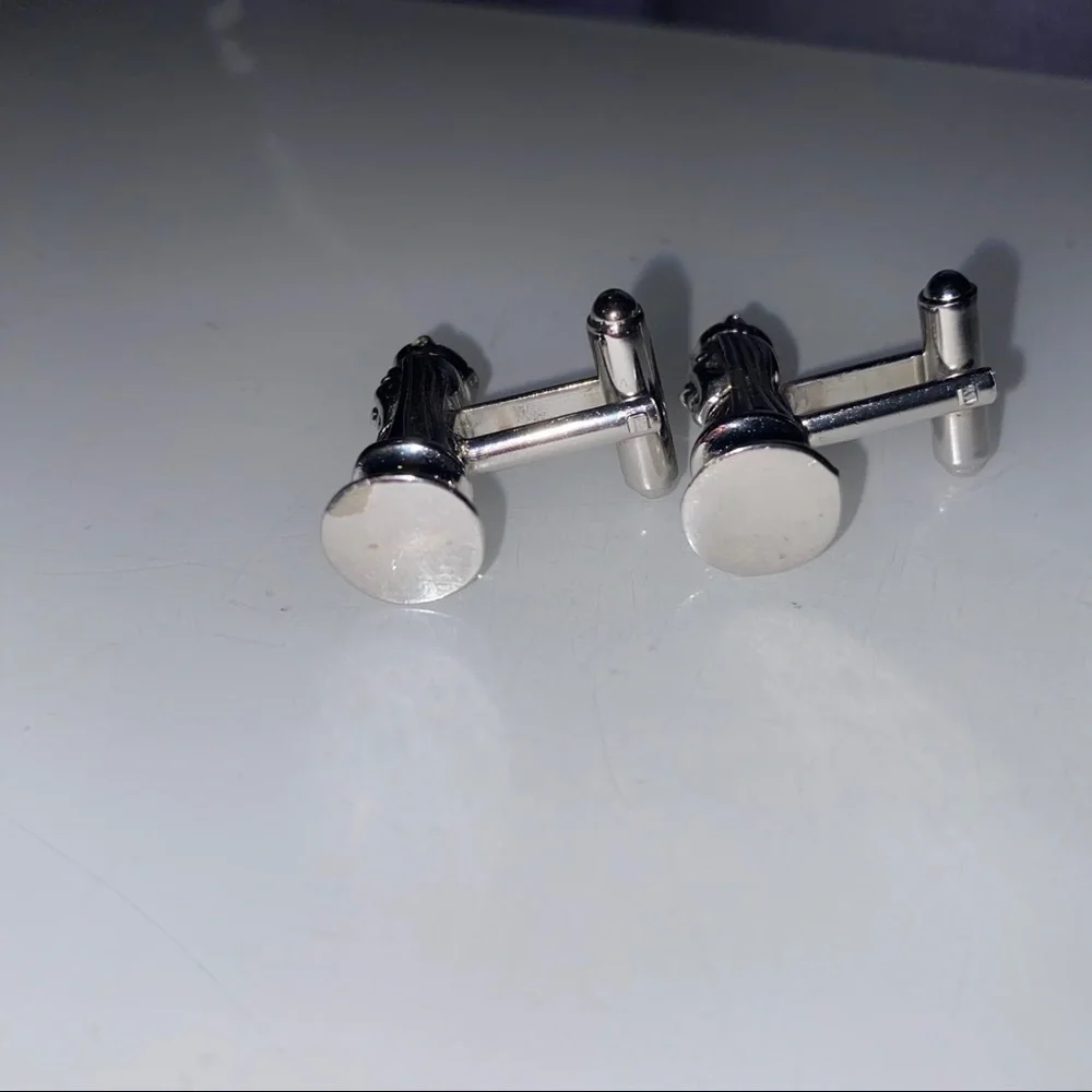 Shields silver cuff links &‎ matching tie clip